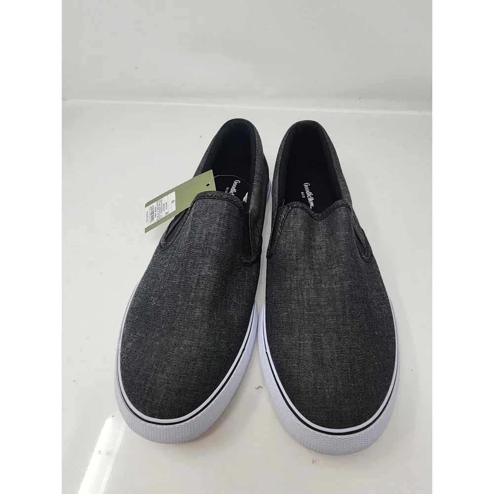 Goodfellow & Co Mens Phillip Slip On Sneakers Gray Canvas Casual Size 9.5